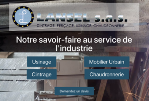 Site internet Lansel Usinage Cintrage Chaudronnerie Mobilier urbain Calonne Ricouart Hauts de France